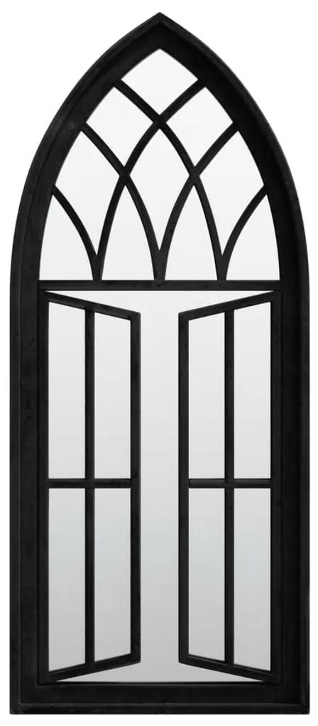 Oglinda de gradina, negru, 70x30 cm, fier, uz exterior 1, Negru, 70 x 30 cm