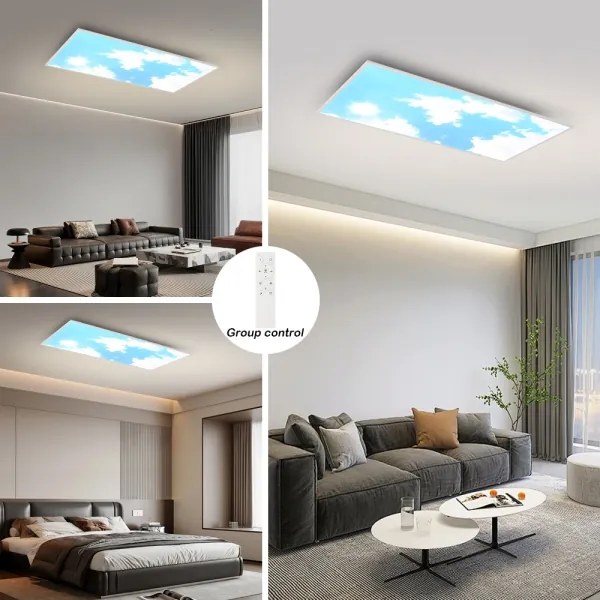 Brilagi -LED Plafonieră LED reglabilă SLIMFRAME SKY LED/80W/230V 120x60 cm argintiu/albastru+telecomandă