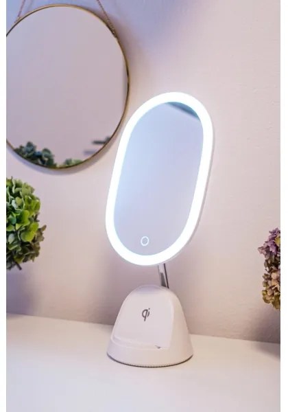 Immax 08970L - Oglindă LED reglabilă cu încărcare wireless LED/18W/230V