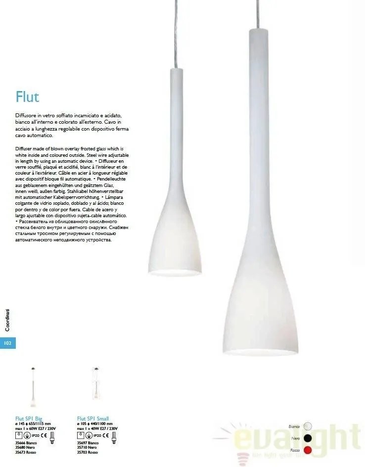 Pendul modern diametru 10,5 cm FLUT SP1 SMALL bianco 035697