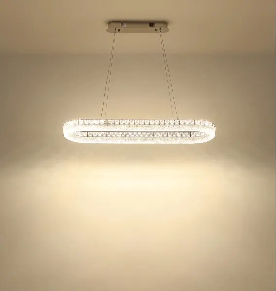 Globo 67387-40 - Candelabru LED reglabil pe cablu LAUREL 40W/230V sticlă clară+telecomandă