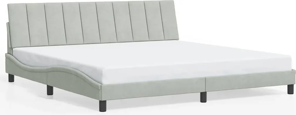 vidaXL Cadru de pat fără saltea, Hanko, gri deschis, 200x200 cm, catifea