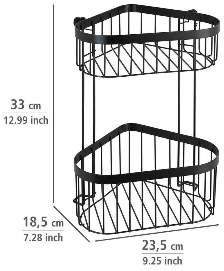 Set de accesorii de baie negru suspendat/autoadeziv din metal Classic – Wenko