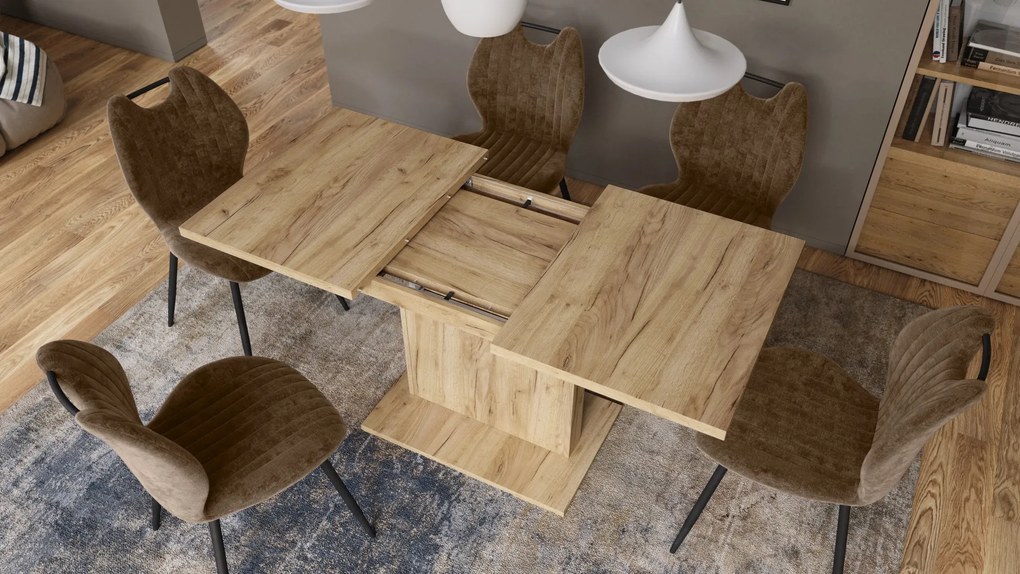 Mazzoni ASTON MINI Stejar Craft Auriu - MĂSUȚĂ DE CAFEA MODERNĂ EXTENSIBILĂ REGLABILĂ PE ÎNĂLȚIME MASĂ TRANSFORMABILĂ