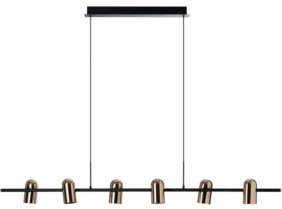 Lustra suspendata stil modern minimalist VIVI 6 negru/auriu