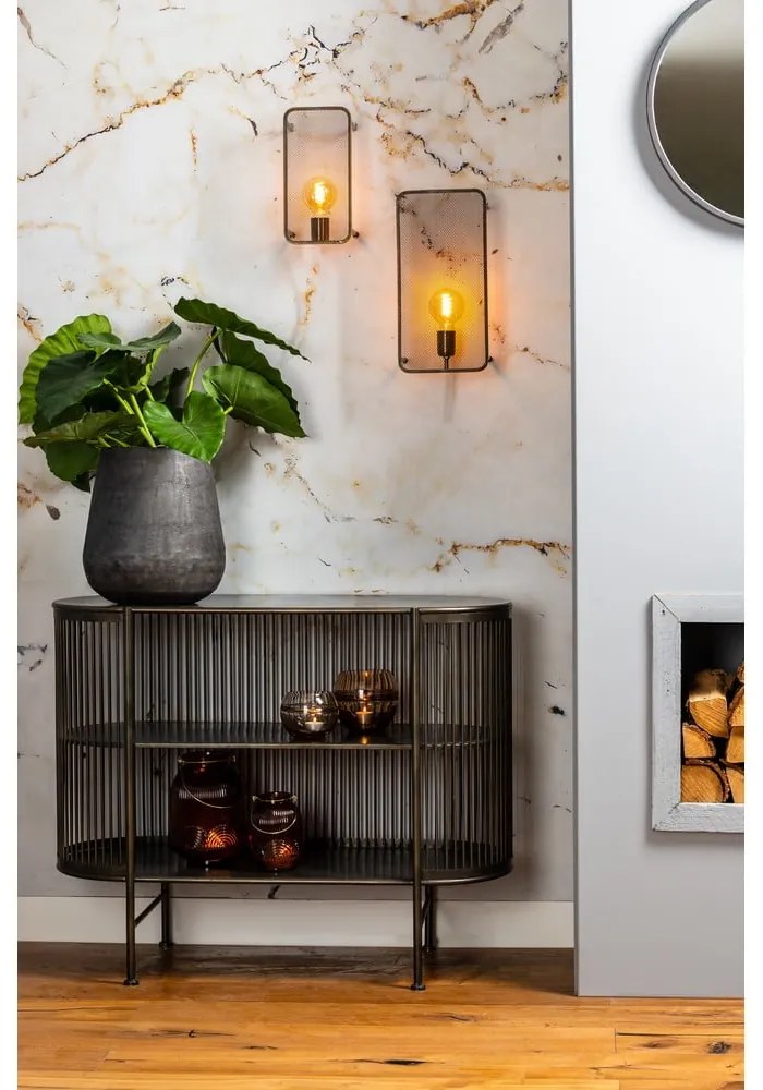 Comodă neagră din metal 100x80 cm Yinthe – Light &amp; Living