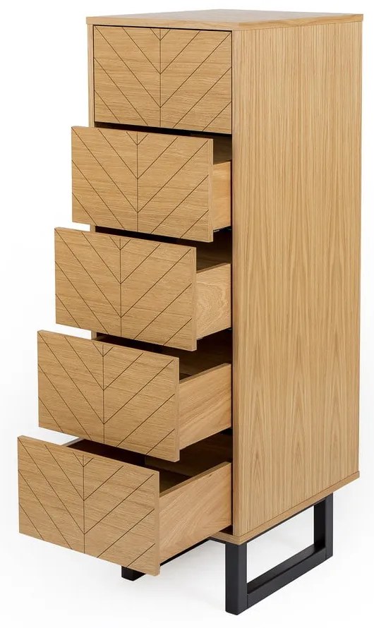 Comodă în decor de stejar Woodman Camden Narrow, 40 x 123 cm