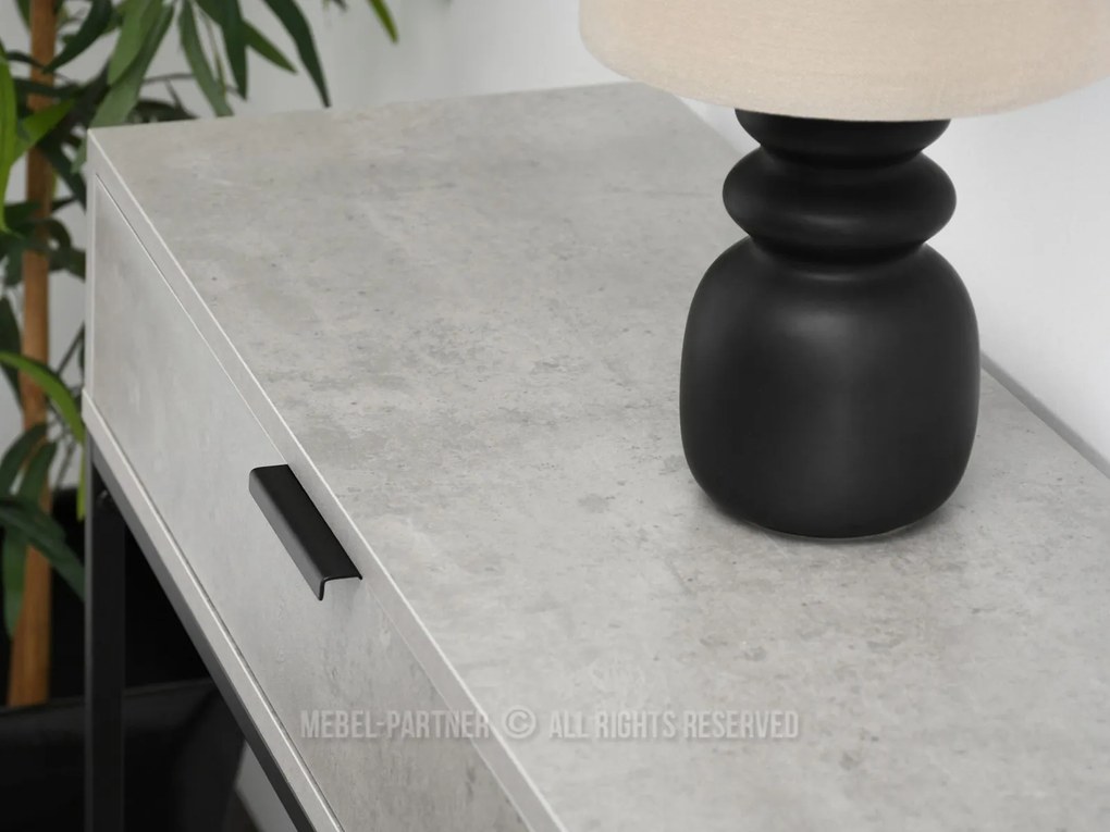 Măsuță consolă Norma M (beton + negru). Promo -16%. 1110820