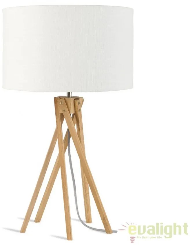 Lampa de masa realizata din materiale naturale, durabile si ecologice, KILIMANJARO/T alb