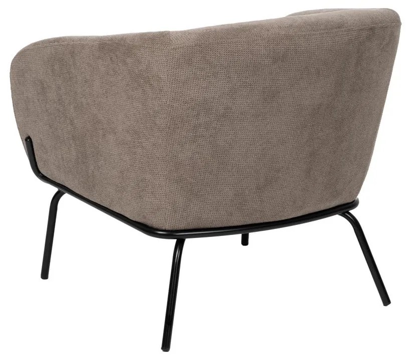 Fotoliu taupe cu tapițerie din chenille Classic – Ixia