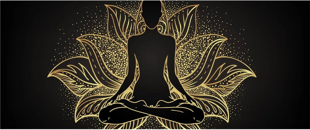 Tablou - Silueta într-o floare de lotus (120x50 cm)
