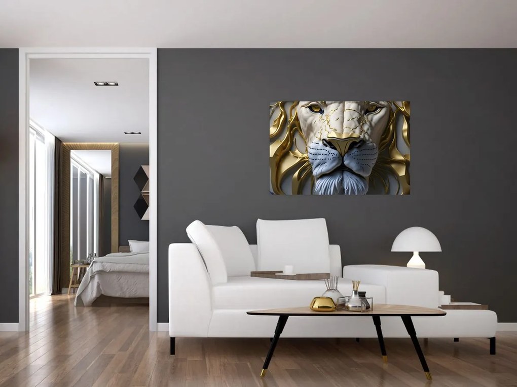 Tablou - Cap de Leu (90x60 cm)