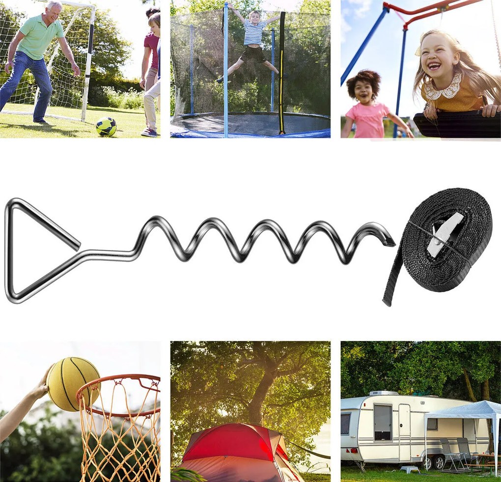 Set de ancore pentru sol, 4 bucăți, 42,5x8,5cm, argintiu Monzana