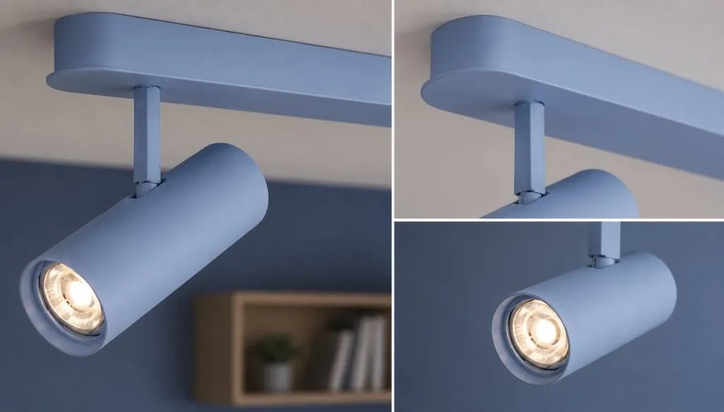 Plafoniera cu 3 spoturi directionabile cu bec GU10 Linca blue