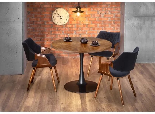 Masă de dining CARMELO, 75 x 100 cm, negru/maro