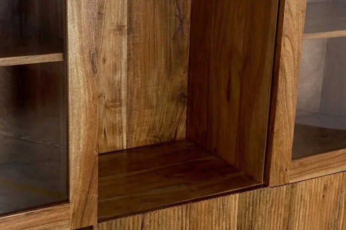 Vitrina maro, din lemn de acacia, Sienna