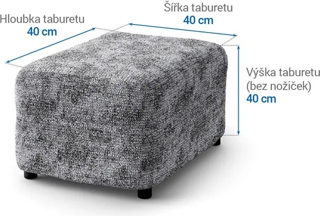 Gaico Huse bielastice MARMO gri taburet (40 x 40 x 40 cm)