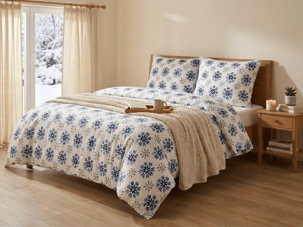 Lenjerie cocolino ICY FLAKES albă Dimensiune lenjerie de pat: 70 x 90 cm | 140 x 200 cm