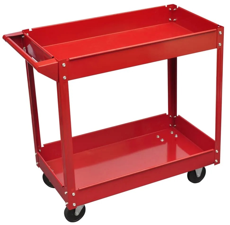vidaXL Cărucior pentru scule de atelier, 100 kg, roșu
