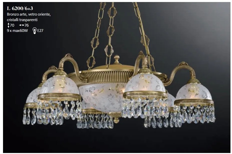 Candelabru design clasic realizat manual din alama si Cristal Scholer 6200