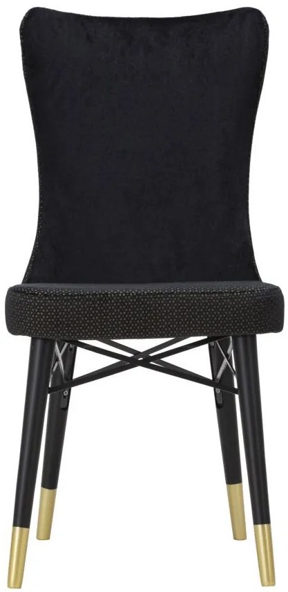 Set 2 scaune dining negre din catifea si lemn de Stejar, Mimoza Mauro Ferretti