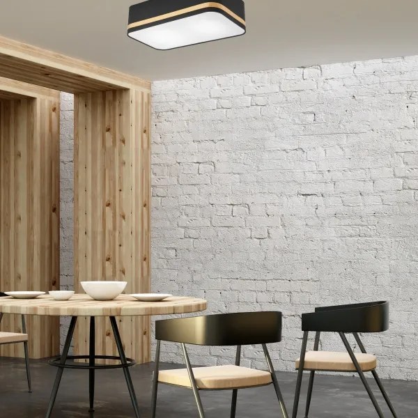 Plafonieră SIRJA SQUARE STRIPE 2xE27/15W/230V negru/auriu