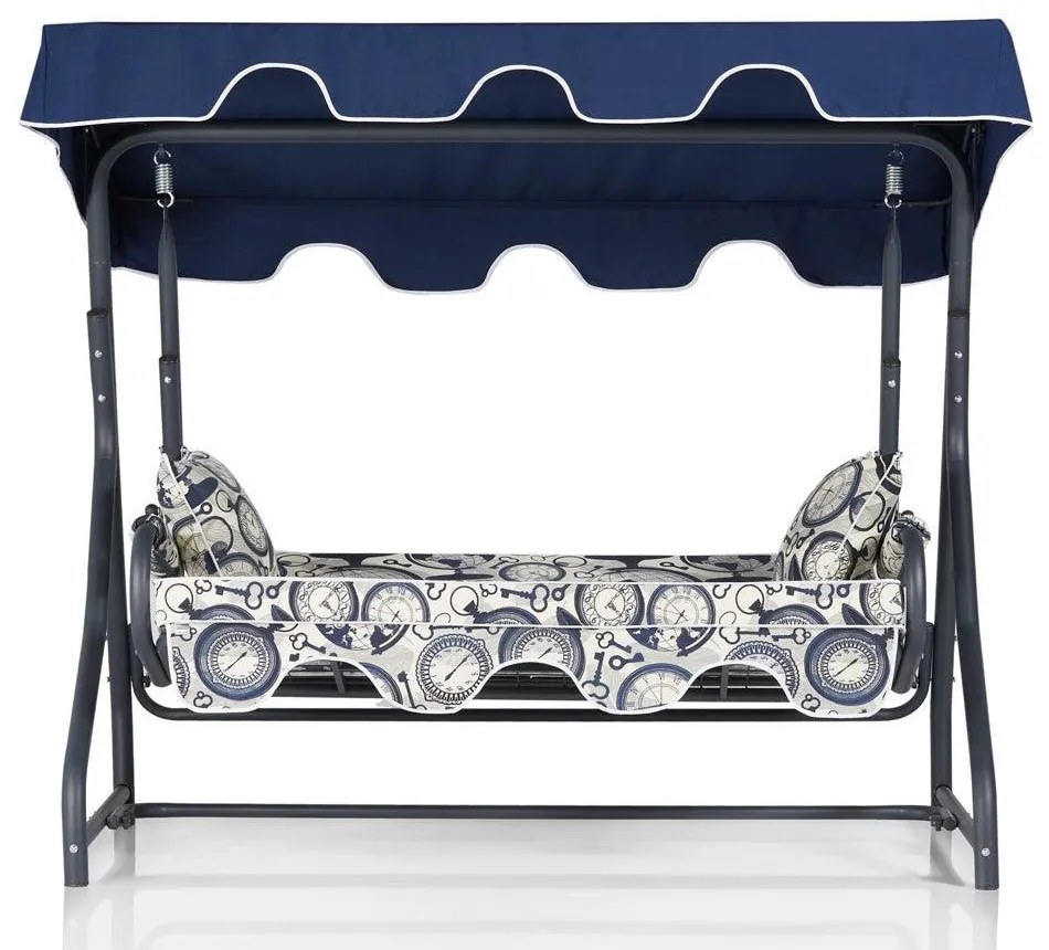 Balansoar de gradina cu 3 locuri Maramures, Albastru, 200 x 165 x 110 cm