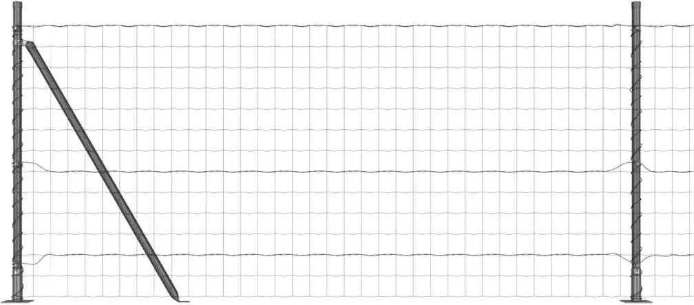 vidaXL Gard cu Stâlp Gri 1 x 25 m Oțel