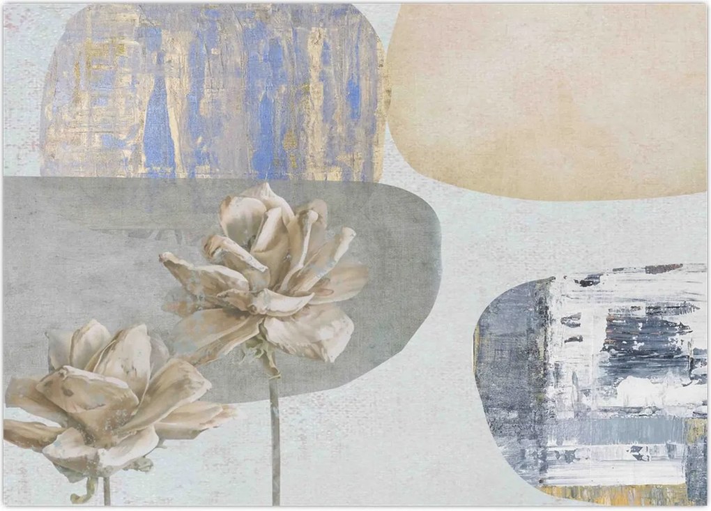 Tablou - Pictură flori și texturi (70x50 cm)