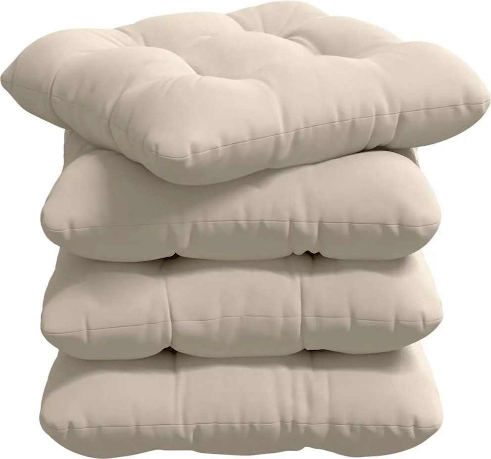vidaXL Perne de Șezut 4 pcs Bej 45 x 45 cm Țesătură din microfibră