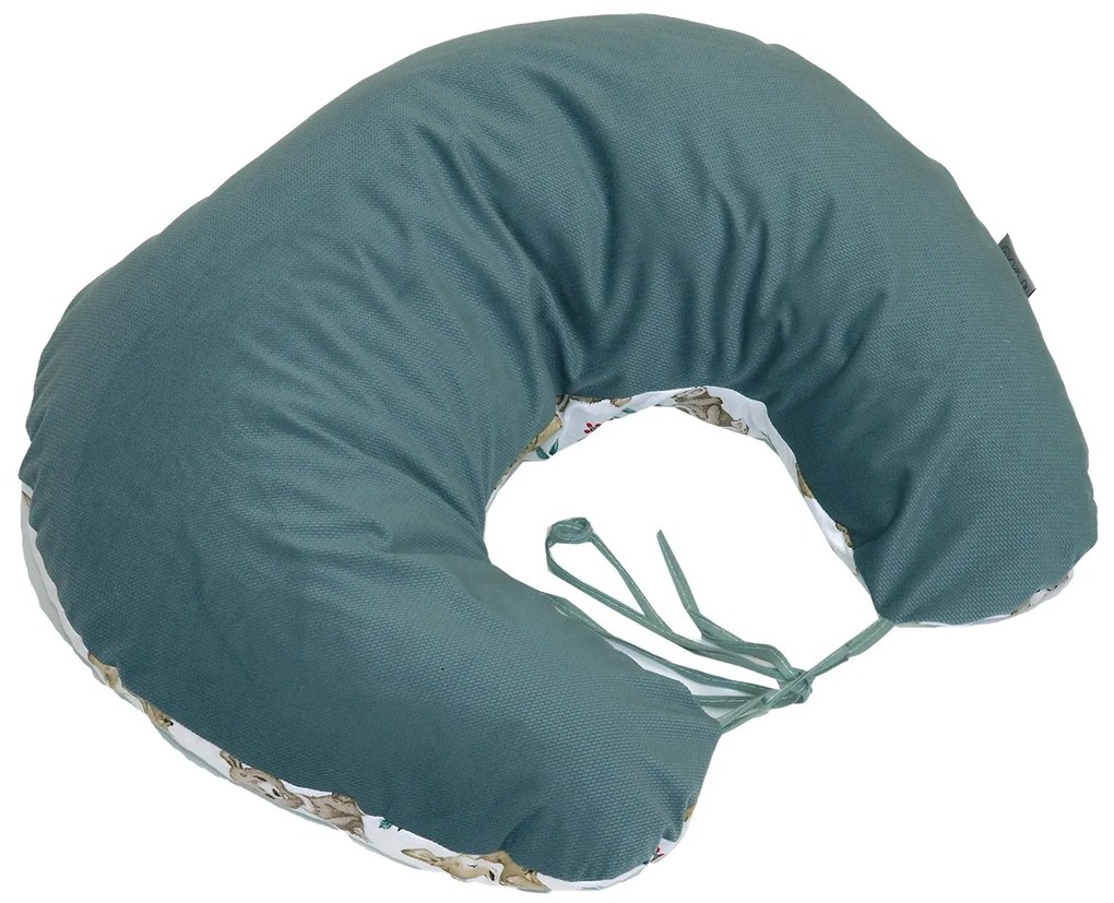 Perna pentru gravide si alaptare, husa detasabila cu fata dubla, bumbac si catifea, si umplutura antialergica BabySoft  , Teddy Khaki, Amy