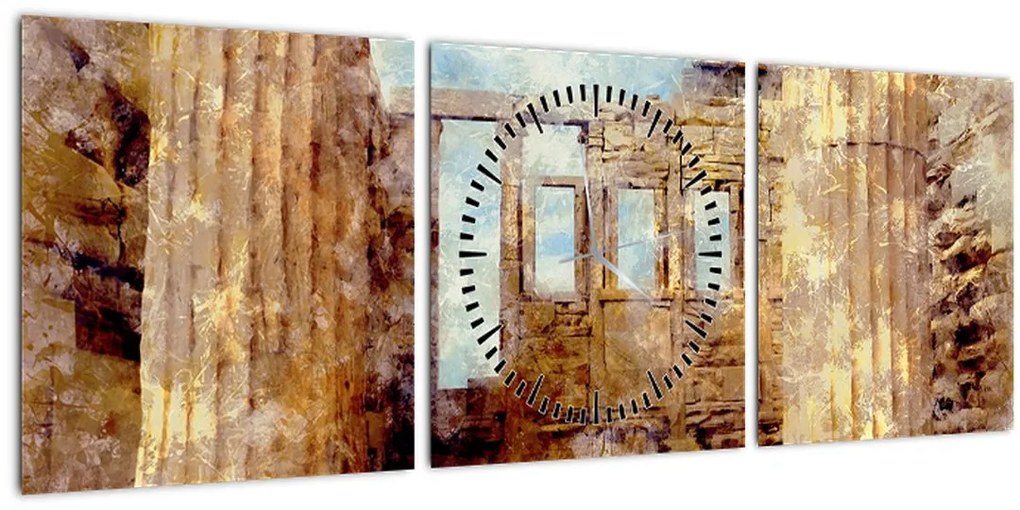 Tablou - Erechtheion, Atena, Grecia (cu ceas) (90x30 cm)