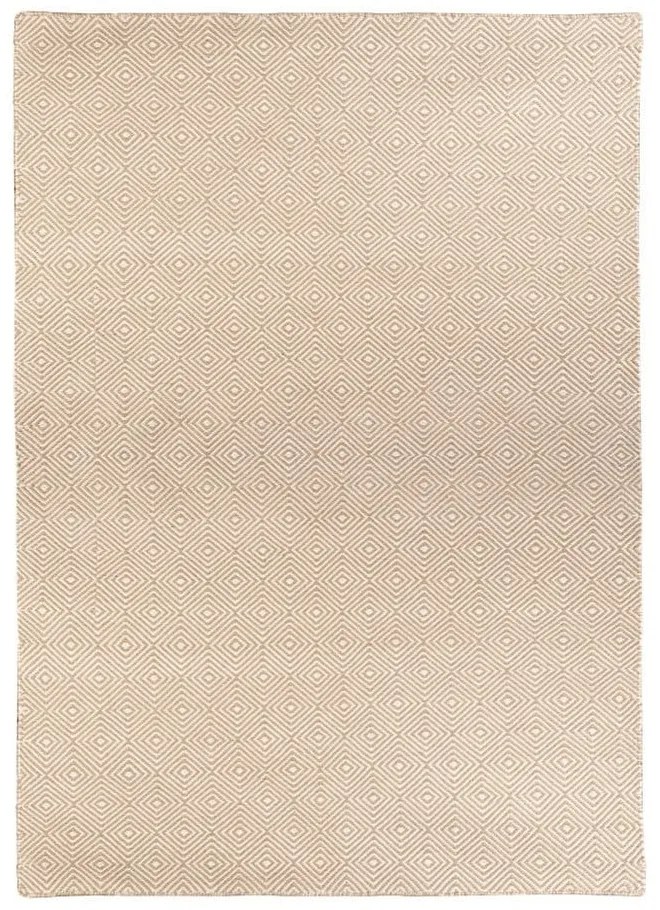 Covor reversibil pentru exterior din plastic reciclat Green Decore Solitaire, 90 x 150 cm, crem