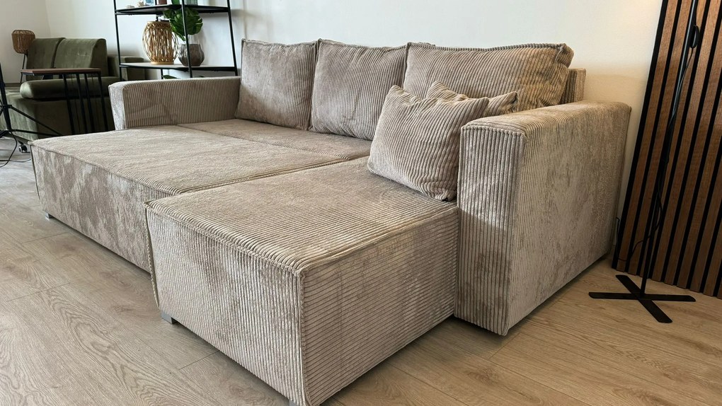 Canapea extensibila cu colt bilateral SMART COSARO, gri + 2 perne GRATUIT