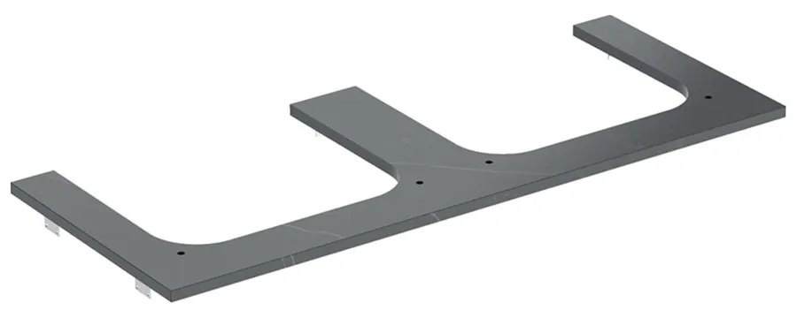 Blat pentru lavoar Geberit One cu decupaj dublu 120 cm tip marmura neagra