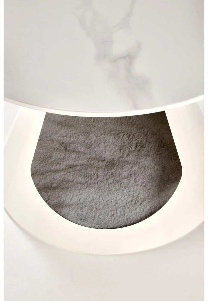 Set 2 buc. măsuțe de cafea Ozzi (marmură albă + alb). 1092456