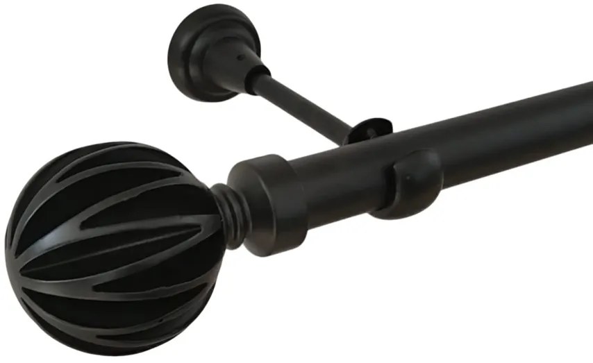 Galerie simpla fara inele salerno 25 mm - negru (Alege marime: 300 cm)