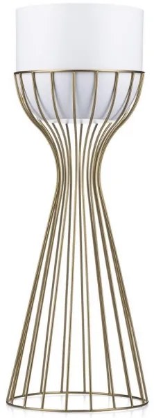 Ghiveci metalic de flori LOFT 56x20 cm auriu/alb