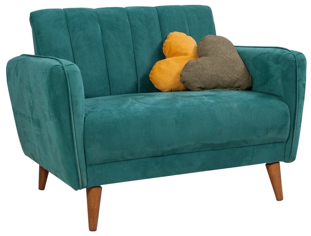 Canapea cu 2 Locuri Extensibila, Aqua Loveseat, Turcoaz, 110 x 85 x 80 cm