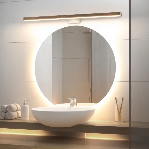 Aplică LED pentru oglindă Brilagi WOODY MIRROR LED/15W/230V IP44 stejar/alb