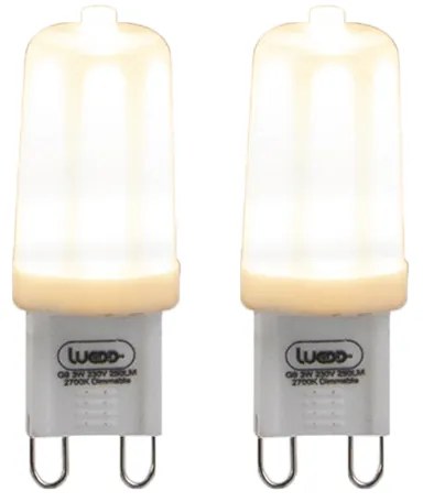 Set de 2 becuri LED G9 reglabile 3W 280lm 2700K