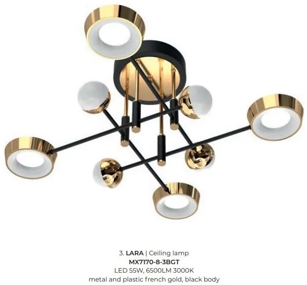 Lustra LED aplicata design modern LARA