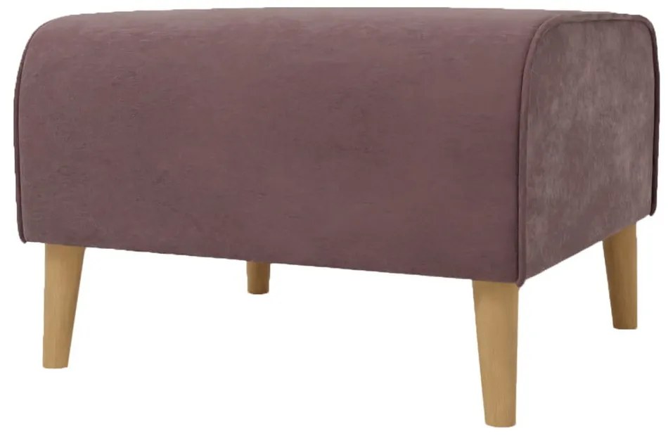 Taburet roz cu tapițerie din catifea Carole – Ropez