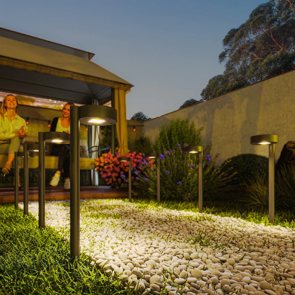 Outsunny Set 8 Lămpi de Exterior cu Energie Solară și Iluminare LED Negru | Aosom Romania