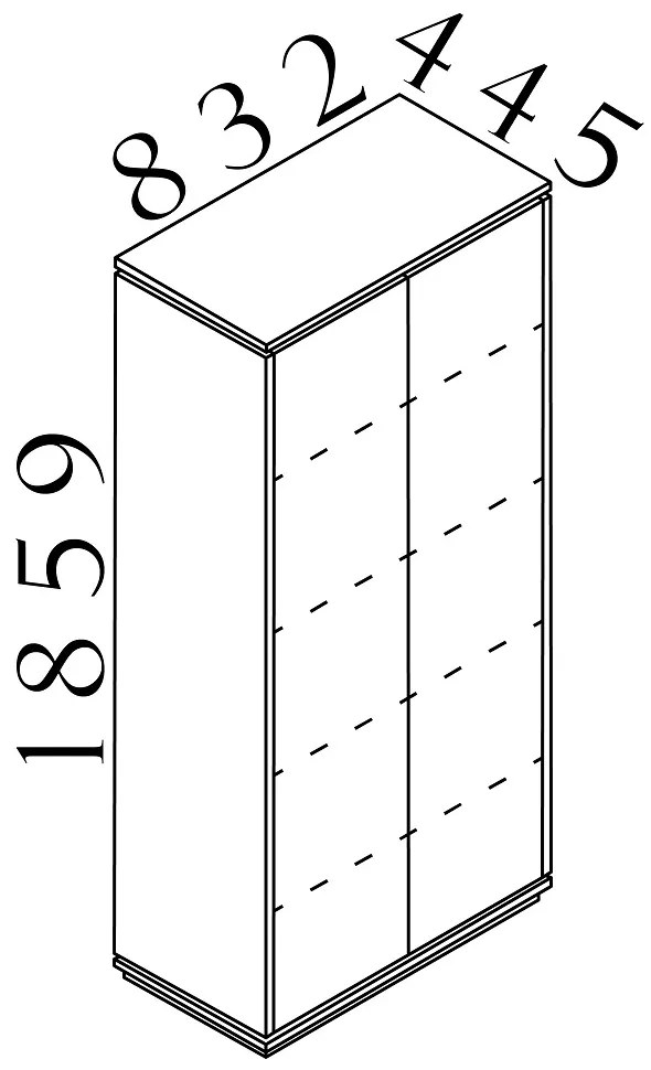 Dulap înalt Creator 83,2 x 44,5 x 185,9 cm, alb / antracit