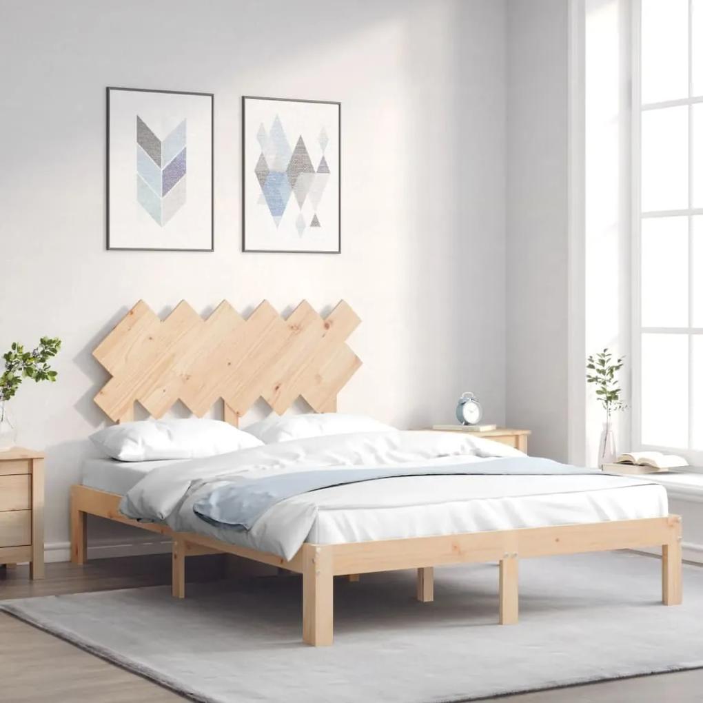 3193721 vidaXL Cadru de pat cu tăblie, 120x200 cm, lemn masiv