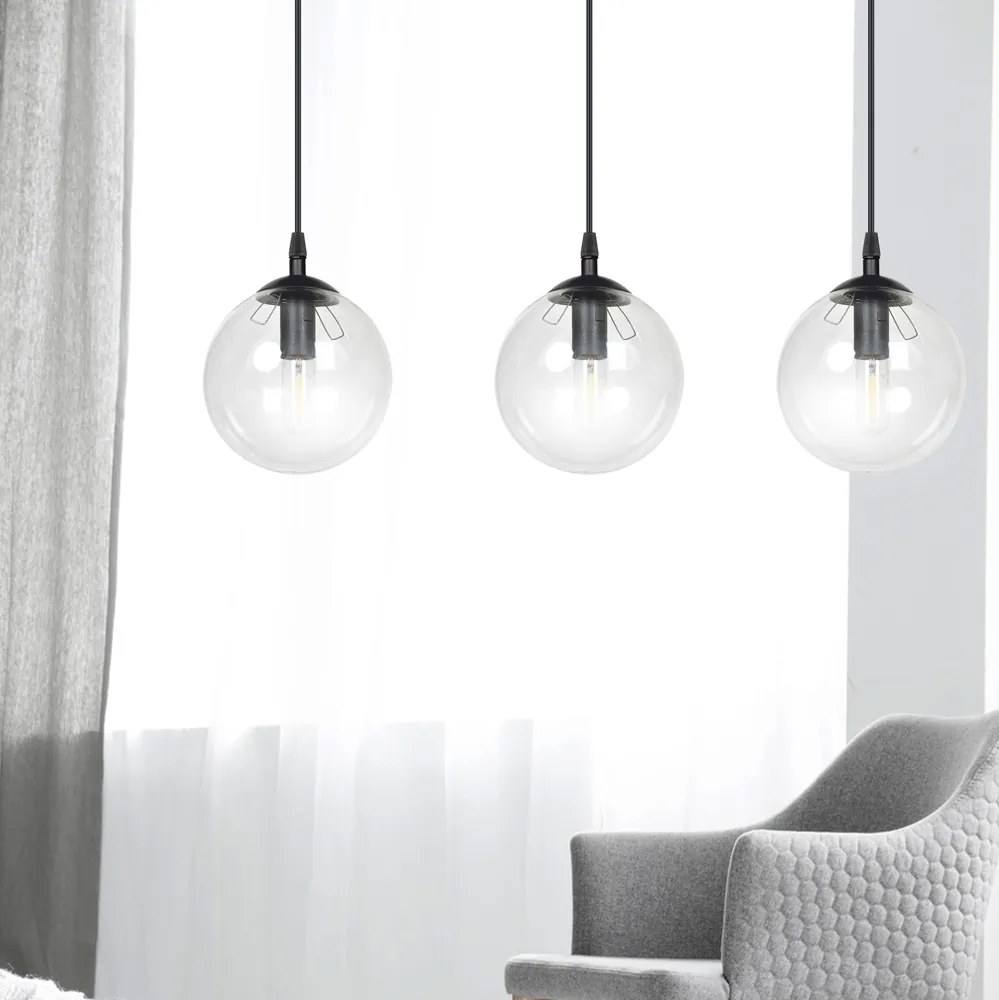 Suspensie Cosmo 3 Bl Transparent 711/3 Emibig Lighting, Modern, E14, Polonia