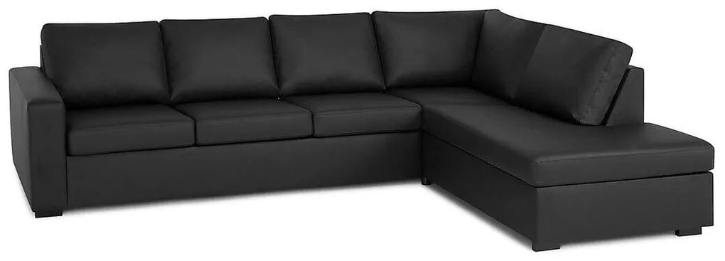 Colțar Scandinavian Choice C115Negru, 287x199x80cm, Picioare: Lemn