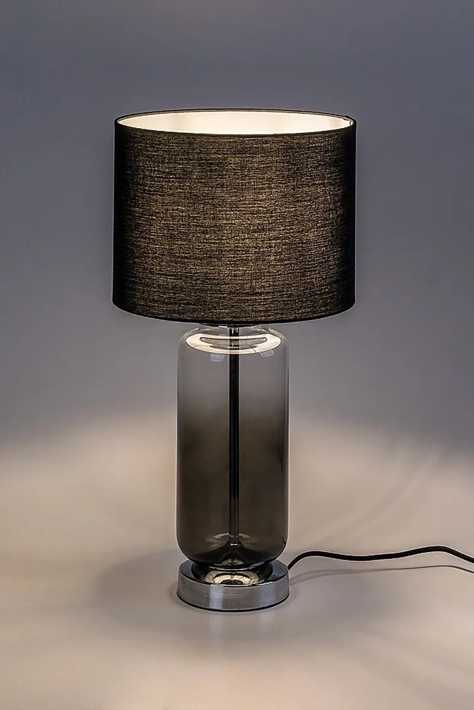 Lampa de masa sticla fumurie abajur gri Rien