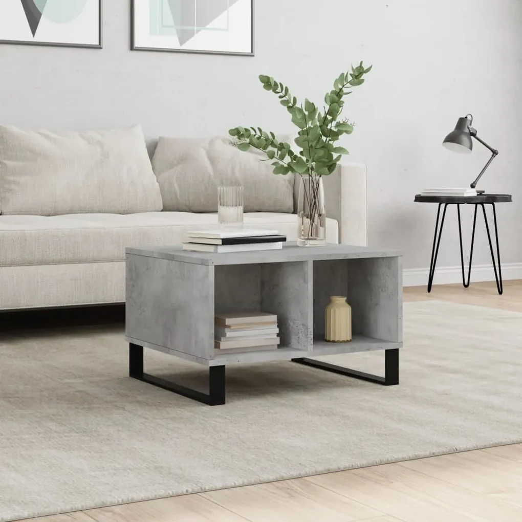 830552 vidaXL Măsuță de cafea, gri beton, 60x50x36,5 cm, lemn compozit